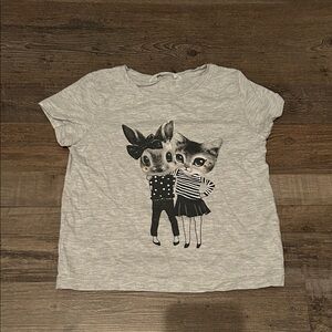 H&M Light Gray Kids Animal Graphic Tee